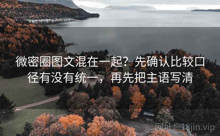 微密圈图文混在一起？先确认比较口径有没有统一，再先把主语写清